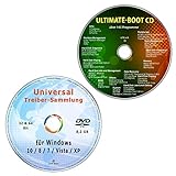 Universal Treiber-Sammlung für Windows 10-8-7-Vista-XP (32 & 64 Bit) + Ultimate Boot / Ersthilfe & Notfall-CD [System-Diagnose- und Reparatur-Werkzeuge] (2 CD/DVD-Set)