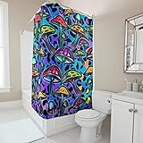 Ktewqmp Duschvorhänge Pilz Polyester Badezimmer Vorhang mit Haken Badevorhang Wasserdicht für Badewanne Multicolor 200x180cm