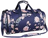 Weekender Taschen für Damen Große Canvas Overnight Bags für Damen Reisetasche mit Perfekt für Reisen/Geburtstagsgeschenk/Alltagsgebrauch-Blau