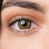 Kontaktlinsen farbig ohne Stärke | farbige 6-Monatslinsen | weiche Linsen | 2 Stück Farblinsen + Linsenbehälter | 0.0 Dioptrien | natürliche Farben | Halbjahreslinsen Charmiga Ever Green