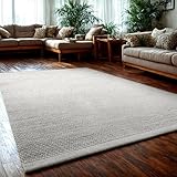 MY-RUG Gewalkter handgearbeiteter Teppich Creme WoolHeaven aus Schurwolle, 160 x 230 cm - Natürlicher Wollteppich, Wohnzimmerteppich Boho Skandi S