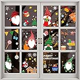 Weihnachten Wandtattoo - 6 Blätter Weihnachten Fensterdeko - Ohne Kleber Fensteraufkleber Weihnachten - Wiederverwendbare Winter-Deko Schneeflocken Fensterbild (B)