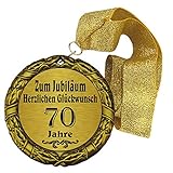 Larius Group Medaille Orden zum Jubiläum 70 Jahre Auszeichnung Ehrenorden zum Geburtstag Geschenk Jubilar Persönlichen Orden Wunschtext (mit Schachtel & Halsband)