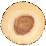 Artesà Rustikale Serviertablett aus Akazienholz, Servierplatte Holz, Käseplatte/Käsebrett mit Rindenrand, rundes Schneidebrett, Ø 32 cm, Brown