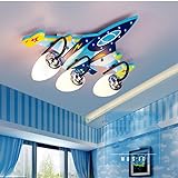 Ali Kinderzimmer Deckenlampe Jungen Kreative Flugzeug Lichter Schlafzimmer LED Augenschutz Mädchen Karikatur Raum Lichter / E14 * 3/4 (größe : 47 * 40 * 15CM)