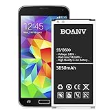 [3850mAh] Akku für Samsung Galaxy S5, (2021 Upgrade) BOANV Interner Lithium-Ionen-Akku, Ersatz Original EB-BG900 SM-G900F Batterie【2 Jahre Garantie】