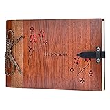 ZEEYUAN Fotoalbum zum Selbstgestalten 80 Seiten aus Holz 29x19cm Hochzeit Hohlmuster Fotobuch mit Fotoecken als Geschenk zum Valentinstag Geburtstag und Weihnachten fü