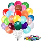 Luftballons Bunt 200 Stück in 20 Farben Wundervollen Farben für Geburtstag, Party & Deko, Langlebige Premium Ballons Luft/Helium Luftballon, Hochzeit, Garten Party, Babytaufe Dekoration (A)