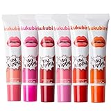 kukubird 6pcs Lip Tattoo Peel & Reveal Waterproof Lipgloss Lip Tint Womens Girl Makeup Beauty Set- Lip Tattoo