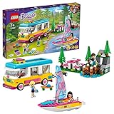 LEGO 41681 Friends Wohnmobil- und Segelbootausflug, Camping Spielzeug mit Wohnmobil und Boot