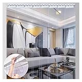 Transparentes PVC-Streifen-Vorhang-Set für Reinräume, Schlafzimmer und Küchen, transparente Kunststoff-Vorhangstreifen, ideal für Privatsphäre und Temperaturkontrolle, 1,6 mm dick, 1,35 x 2,5