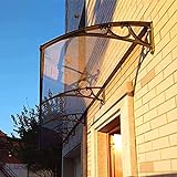 YERT Curve Design Fenster-Markise Obentür Polycarbonat-Abdeckung Haustür Outdoor-Terrassenüberdachung Sonnenschutz,UV,Regen Schneeschutz Hohlblech (Schwarz)