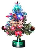 PEARL LED Weihnachtsbaum klein: LED-Weihnachtsbaum mit Glasfaser-Farbwechsler (Mini Weihnachtsbaum LED)