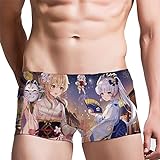 JWCN Genshin Impact Kamisato Ayaka Boxershorts Badehose Unterwäsche Unterhosen,Animes Cosplay Badeanzug Lässige Herren Damen