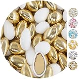 EinsSein 1kg Hochzeitsmandeln Conchiglia Mix weiss-gold glanz Gastgeschenke Hochzeit Mandeln Zuckermandeln Bonboniere Confetti Badem sekeri Gastgeschenk Zucker Taufmandeln Candy Bar Süssigk