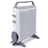 Duronic HV180 Elektroheizung, Konvektor Heizkörper mit 2000W, flaches Heizgerät mit Tragegriff, kleine energiesparende Elektro-Heizung mit 2 S