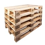 5 Europaletten aus Holz | je 120x80cm | neue Holzpaletten EPAL | IPPC behandelt | Paletten Bretter frei von Baumkanten & außen g
