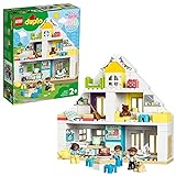 LEGO 10929 DUPLO Unser Wohnhaus 3-in-1 Set, Puppenhaus für Mädchen und Jungen ab 2 Jahren mit Figuren und Tieren