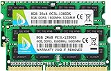 DUOMEIQI 16GB Kit (2 x 8GB) DDR3L / DDR3 1600MHz 1600 SODIMM RAM PC3L-12800S / PC3-12800 2Rx8 1,35V / 1,5V CL11 204-Pin Non-ECC Unbuffered Memory für Laptop Notebook RAM Low Voltage Green Module