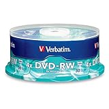 Verbatim DVD-RW 4,7 GB 4X mit Marken-Oberfläche – 30 Stück Spindel, blau/grau – 95179