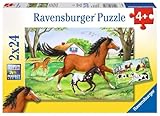 Ravensburger Kinderpuzzle - 08882 Welt der Pferde - Puzzle für Kinder ab 4 Jahren, mit 2x24 T
