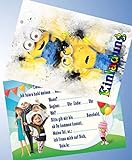 12 Einladungskarten & 12 Umschläge für Geburtstag Partys und Kindergeburtstag Minions Nr. 06