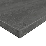 MySpiegel.de Tischplatte Holz Zuschnitt nach Maß Beschichtete Holzdekorplatte Beton dunkel in 19mm Stärke (120 x 60 cm, Beton dunkel)