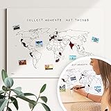 Weltkarte Reiserinnerung: 'collect moments' - Reiseweltkarte zum ausmalen, Weltkarte zum pinnen - nachhaltig & handmade in Germany, Weltkarte zum rubbeln - ist out - Größe: 60x40