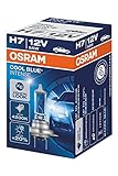 OSRAM COOL BLUE INTENSE H7, Scheinwerferlampe für Halogenscheinwerfer, Xenoneffekt für Weißlicht, 64210CBI, 12-V-Pkw, 1 Faltschachtel (1 Stück)