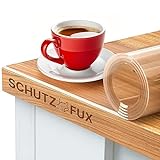 SCHUTZ-FUX Tischfolie 2mm transparent - Tischschutz mit schräger Kante, durchsichtige Tischdecke abwaschbar, Verschiedene Größen, nach Maß, Made in Germany (60 x 80)