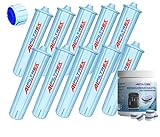 10 Wasserfilter Filterpatron kompatibel mit Jura Claris Blue 10er-set Filterpatrone inkl. 2-Phasen Reinigungstabletten (80 Tabs)