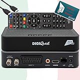 TiVuSat Karte HD aktiviert + DIGIQuest Q10 DVB-S2 Full HD Sat Receiver HEVC Main 10 Set-Top Box, zertifizierter TiVuSat Receiver mit Karte, Mediaplayer, USB PVR, EasyMouse HDMI