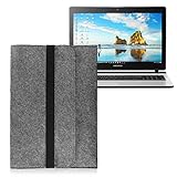 Nauci Laptop Tasche Sleeve Hülle für Medion Akoya P6670 P6659 E6424 E6432 Notebook Netbook Ultrabook Case aus strapazierfähigem Filz in Grau mit praktischen Innentaschen