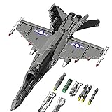 Lommer Technik Flugzeug Bausteine Spielzeug, 1600Pcs Hornet Strike Fighter F-18 Hubschrauber Frühwarnkommandoflugzeug Militär Modell Kits, Konstruktionsspielzeug Kompatibel mit Lego