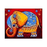 YDDDD Malen Nach Zahlen Erwachsene Anfänger Kinder,DIY Leinwand Acrylfarben Ölgemälde Kits40 x 50cm (Ohne Rahmen) Blauer Elefanten