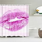 Sexy Red Lip Duschvorhang Wasserdichter Duschvorhang Polyester Pink Romantic Love Bath Siebdruckvorhang S.4 200x200cm