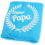 Abc Casa blaues Handtuch Super Papa für der Beste Papa zum Geburtstag, Vatertag, Valentinstag, Jahrestag-Alles Gute Geburtstagsgeschenk