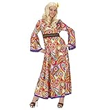 Widmann 76210 - Kostüm Hippie Woman, Kleid, Flower Power, Verkleidung, Karneval, Mottoparty