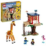 LEGO 31116 Creator 3-in-1 Safari-Baumhaus - Katamaran - Flugzeug Spielzeug, Set mit Giraffe und Löwe für Safari-Tierfans ab 7 Jahre