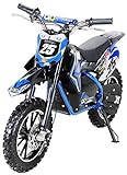 Actionbikes Motors Mini Kinder Crossbike Gepard 𝟱𝟬𝟬 Watt - 36 Volt - Bis 25 km/h - 3 Geschwindigkeitsstufen - Scheibenbremsen - Pocket Bike - Motorrad - Motocross - Dirt Bike - Enduro (Blau)