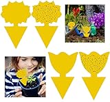 GeekerChip 50Pcs Gelbtafeln,gelbsticker,steckbare Fliegenfalle Gelbtafeln Gelbsticker,fliegenfalle pflanzefür Pflanzen Auf dem Balkon oder Im Garten