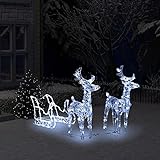 (Schneller Versand) Weihnachtsbaum Lichterkette, Lichterkette für Tannenbaum, Weihnachten Beleuchtung Led Cluster Lichterkette Rentiere Schlitten Weihnachtsdekoration 240 LEDs 130 cm Acryl