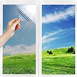 Fensterfolie Sonnenschutz Selbstklebend Silberner Fenster Sonnenschutzfolie Innen für Wärmeisolierung 99% UV-Schutz und Sichtschutz (90*400 cm)