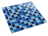Glasmosaik Blau Mix 2,3 x 2,3 cm Fliesen Mosaik 8 mm