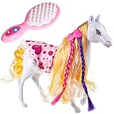 alles-meine.de GmbH Pferd / Spielzeugpferd + Zubehör _ Verschiedene Modelle & Größen wählbar _ 25,5 cm hoch - passend für Barbie - mit abnehmbaren Sattel + Zaumzeug - mit Haaren ..