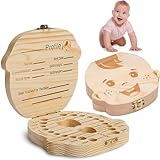 GUIANLOU Zahnbox Holz Milchzähne Box,Zahndose Milchzähne Mit Namen Zum Aufstellen Box Für Milchzähne Milchzähne Aufbewahren Aufbewahrungsbox Für Zähne,Erinnerungsbox Baby Geschenke Zur Geb