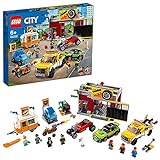 LEGO 60258 City Tuning-Werkstatt Bauset mit Abschleppwagen, Hot Rod, Wohnanhänger und Motorrad