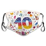 Happy Birthday 10 Years Teen Grußkarte, staubdicht, winddicht, wiederverwendbar, waschbares Tuch, Gesichtsabdeckung, Abdeckung für Männer und Frauen
