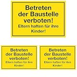 Metafranc Hinweisschild 'Betreten der Baustelle verboten!' - 300 x 200 mm/Beschilderung/Verbotsschild/Zutrittsverbot/Privatgrundstück/Baustellenkennzeichnung/Gewerbekennzeichnung / 500230