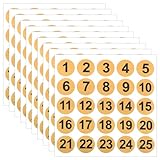10 Blatt Zahlen Aufkleber Gold Wetterfest Zahlen Aufkleber 1 Bis 25 Fortlaufende Nummer Aufkleber Sparkle Tiny Klebezahlen für Geschenke, Scrapbooks, Grußkarten, DIY Kunst & Handwerk 0,8 Z